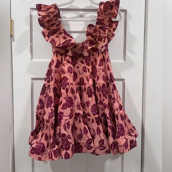 Zimmermann Pink Floral Dress lovestruck pleated - Picture 8 of 12